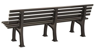 Preview: Bank 4 Sitzer aus Kunststoff, braun, 200 cm, stabile Gartenbank Sitzbank Parkbank